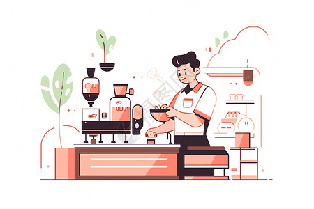 熟练的咖啡师背景图片