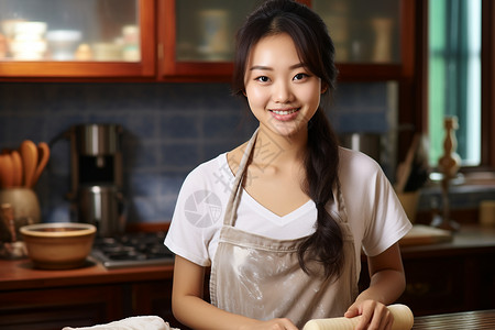 厨房里的女子背景图片