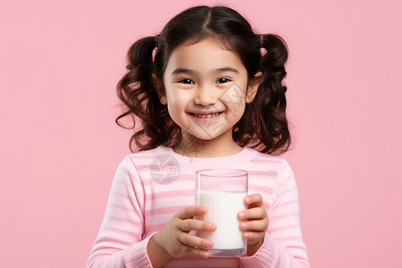喝牛奶的孩子背景图片