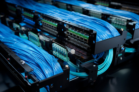 服务器中心的高速互联网光纤高清图片