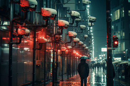 深夜雨中背景图片