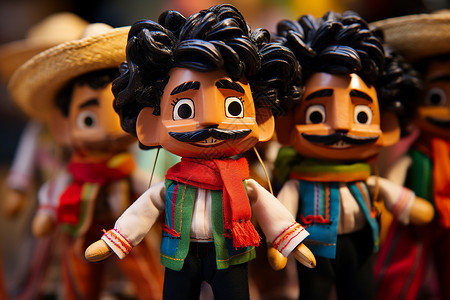 传统文化的墨西哥戏剧人偶背景图片
