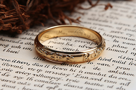 永恒承诺的浪漫戒指背景图片