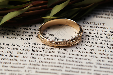 婚姻誓言的戒指背景图片
