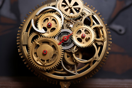 复古钟表工艺的机械齿轮背景图片
