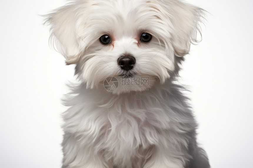 白色的可爱小狗图片