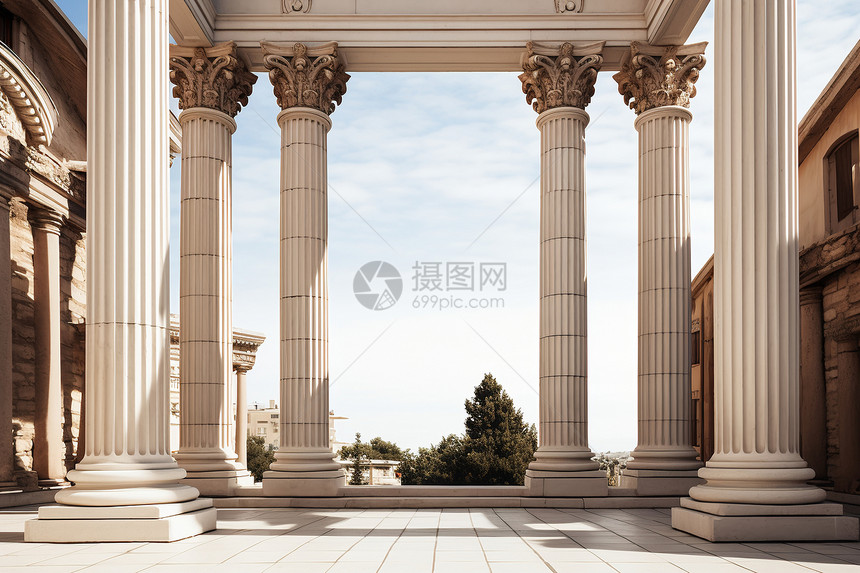 古典建筑中的罗马柱图片