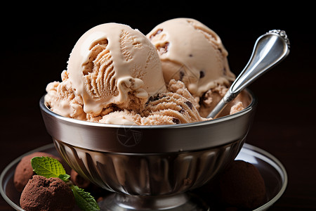 巧克力爱心雪糕巧克力冰淇淋背景