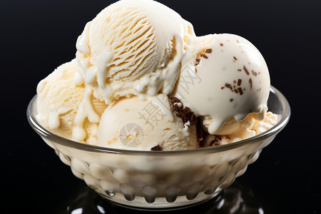 碗里的巧克力冰淇淋背景图片