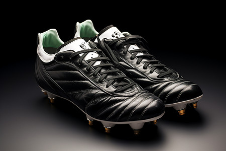 一双黑白配色的足球鞋背景图片