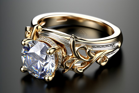 奢华昂贵的钻石戒指背景图片