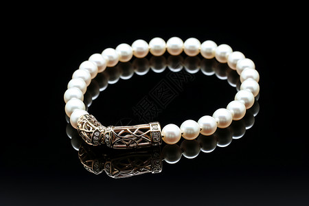美轮美奂的珍珠项链背景图片