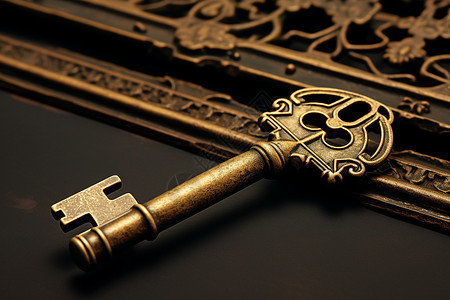 黄铜钥匙复古黄铜锁高清图片