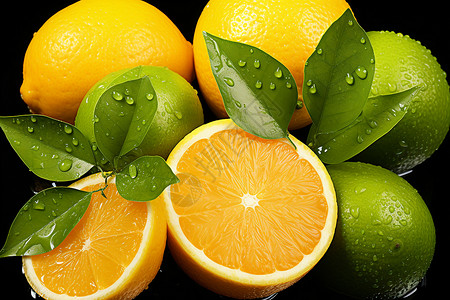 橙子上的水滴背景图片