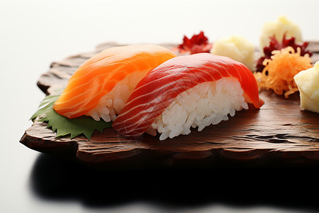 美味的海鲜寿司背景图片