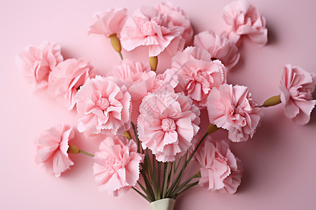 粉色花瓶绽放的花朵背景图片