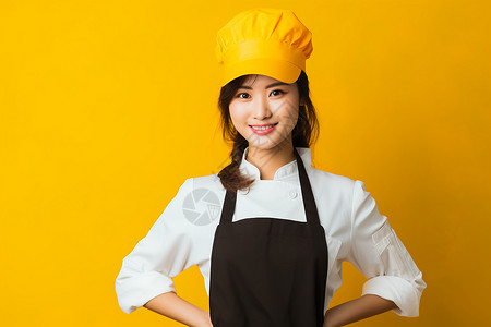 专业的女性厨师背景图片