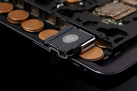 手机卡的素材电子产品芯片槽背景