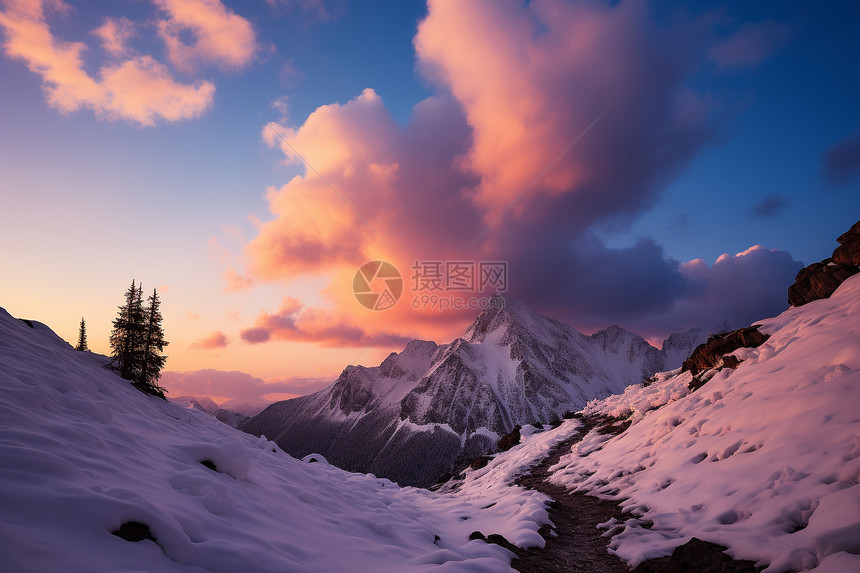 冬日山景图片