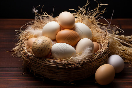 篮子里的蛋篮子鸡蛋高清图片