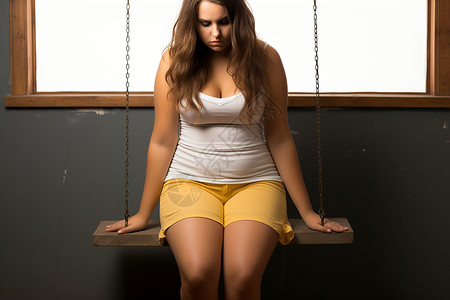 胖女人的素材秋千上的胖女人背景