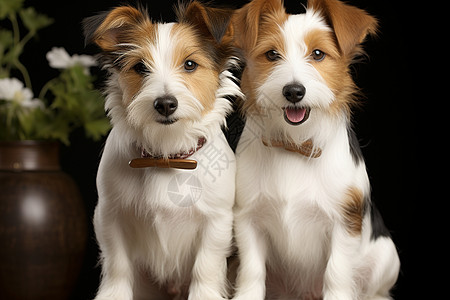 两只狗图片背景图片