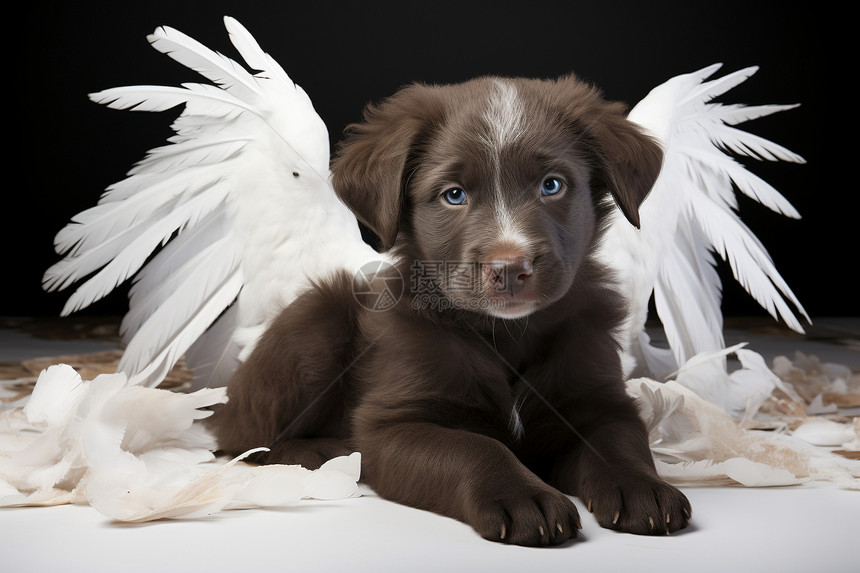 狗狗宠物天使图片