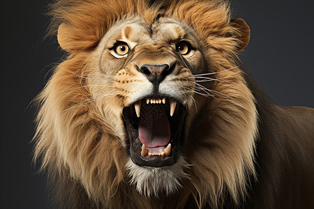 狮子张开嘴巴背景图片