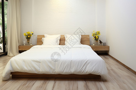 寝具现代风格卧室的床背景