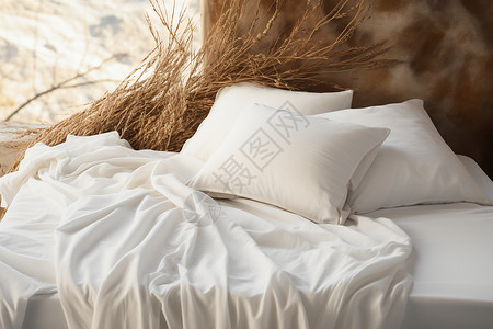 卧室床垫详情页舒适的床上用品背景
