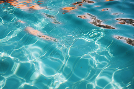 清澈的蓝色水池背景图片