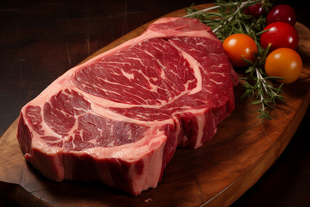 丰盛的牛排生肉牛肋排高清图片