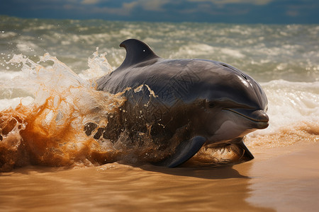 一只海豚的狂欢背景图片