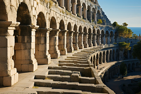 古罗马废墟背景图片