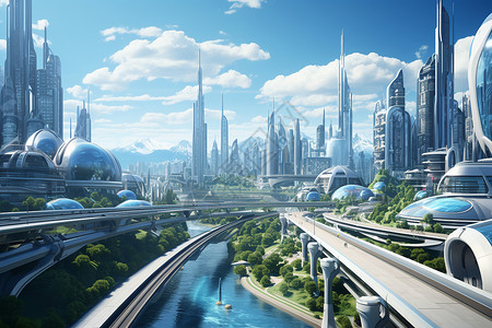 未来的城市背景图片