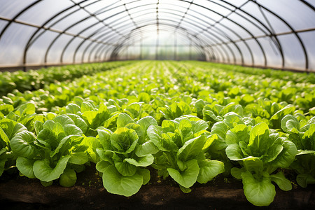 温室的蔬菜温室培育高清图片