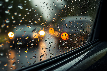汽车透明素材雨中行车背景