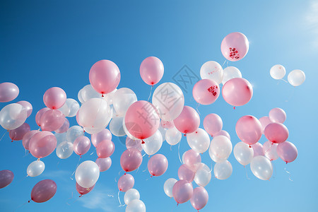 天空飘荡的气球背景图片