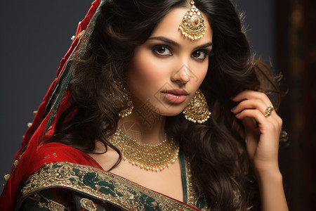 优雅的印度传统妇女高清图片