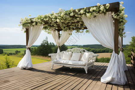 浪漫的婚礼帐篷背景图片