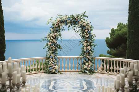 浪漫的婚礼拱门背景图片