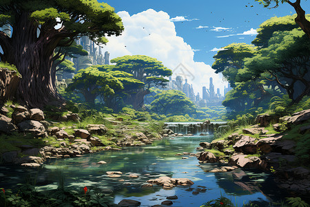 绿色森林背景图片