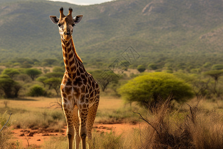 长颈鹿科动物野外的长颈鹿背景