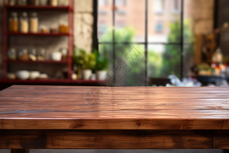 咖啡馆木质台面背景图片