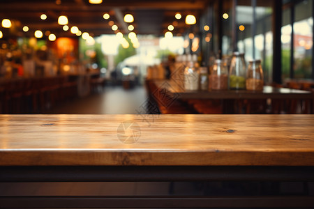 酒吧的木桌背景图片