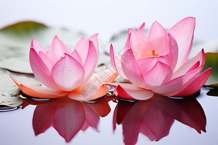两朵粉色莲花背景图片
