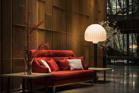 现代奢华红色沙发背景图片