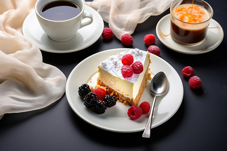 浆果奶油蛋糕背景图片