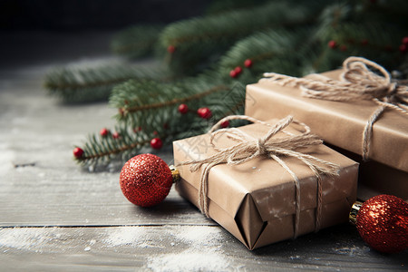 圣诞树与礼物背景图片