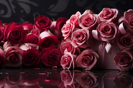 美丽的情人节玫瑰背景图片